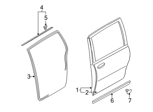 2006 Mazda MPV Door & Components Diagram