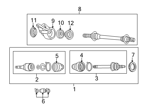 2000 Mazda Protege Drive Axles - Front Diagram