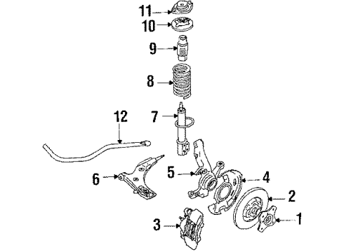 1987 Mazda 323 Front Suspension Components Diagram