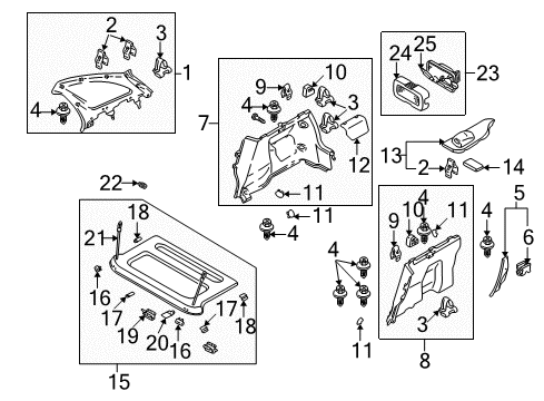 2002 Mazda Protege5 Interior Trim - Quarter Panels Diagram