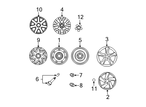 2005 Mazda 6 Wheel Covers & Trim Diagram