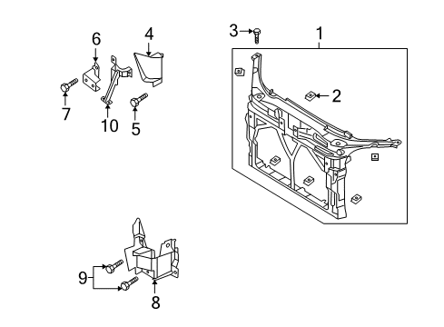2005 Mazda 3 Radiator Support Diagram