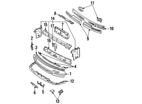 1987 Mazda RX-7 Bumper & Components - Front Diagram