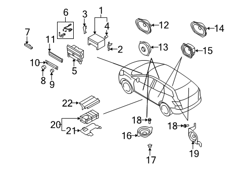 2008 Mazda CX-7 Speaker Diagram for BR8W-66-960A