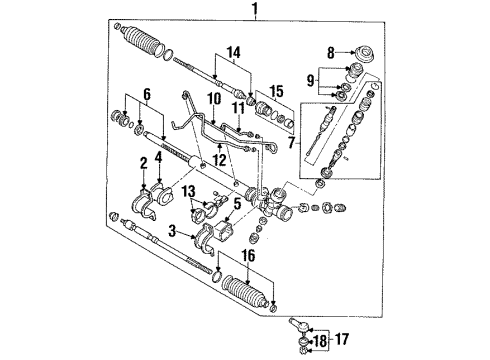 1990 Mazda Protege Steering Gear & Linkage Diagram 2