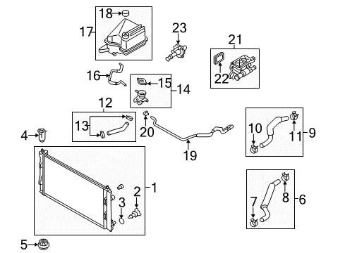 2013 Mazda 5 Radiator & Components Diagram