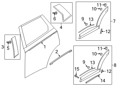 2016 Mazda CX-3 Exterior Trim - Rear Door Diagram