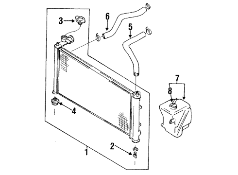 1993 Mazda MX-3 Radiator & Components Diagram