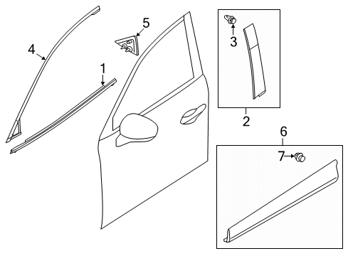2025 Mazda CX-5 Exterior Trim - Front Door Diagram