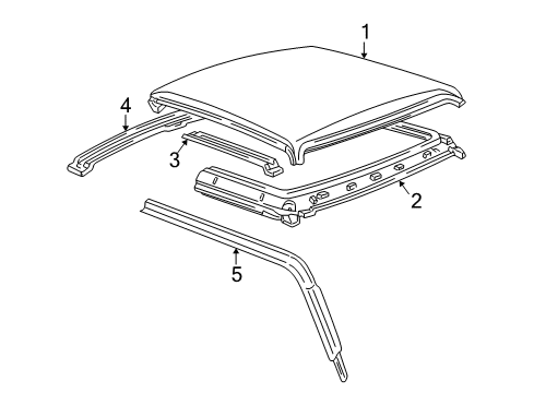 1999 Mazda B4000 Roof & Components Diagram