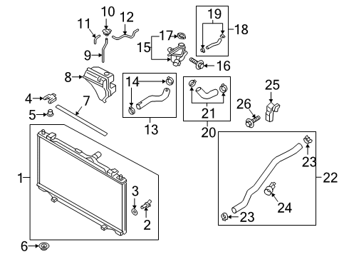 2020 Mazda 6 Radiator & Components Diagram
