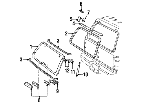 1993 Mazda Navajo Back Glass Diagram