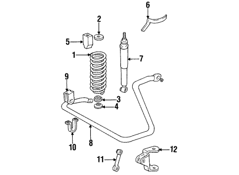 1996 Mazda B4000 Stabilizer Bar & Components Diagram