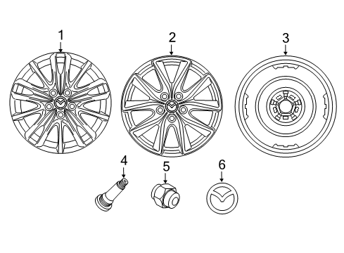 2017 Mazda CX-5 Wheel Covers & Trim Diagram