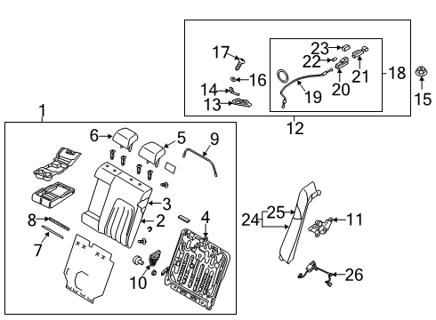 2018 Mazda 6 Rear Seat Components Diagram