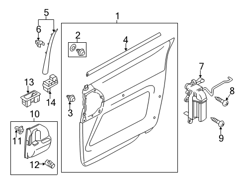 2012 Mazda 5 Interior Trim - Side Door Diagram