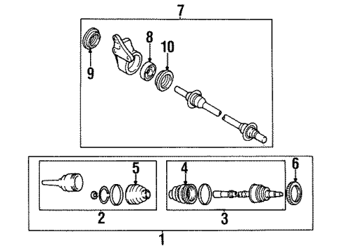 1998 Mazda Protege Drive Axles - Front Diagram