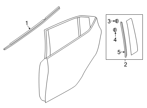 2020 Mazda 3 Exterior Trim - Rear Door Diagram