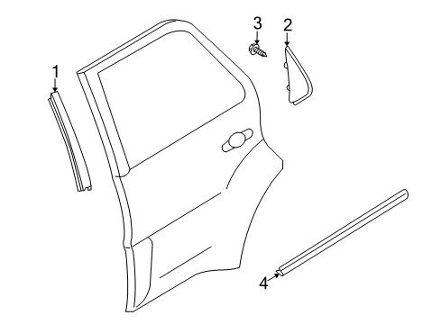 2010 Mazda Tribute Exterior Trim - Rear Door Diagram