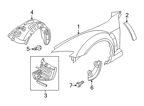 2004 Mazda RX-8 Fender & Components Diagram