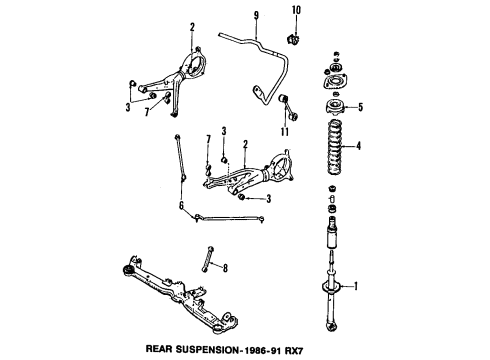 1989 Mazda RX-7 Lower Control Arm - Rear Diagram