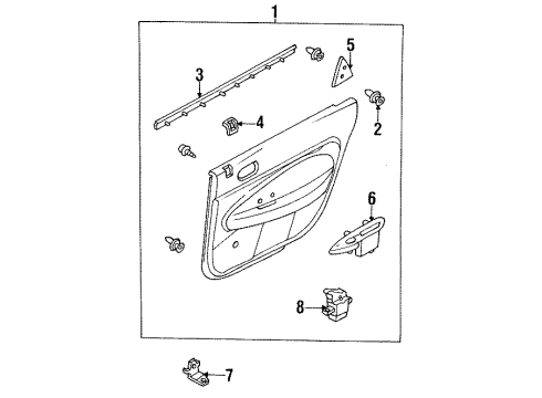 1996 Mazda Protege Interior Trim - Rear Door Diagram