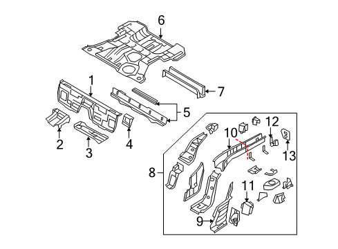 2010 Mazda MX-5 Miata Rear Floor & Rails Diagram 2