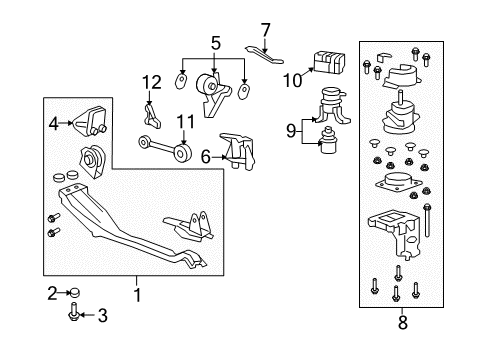 2008 Mazda Tribute Engine & Trans Mounting Diagram