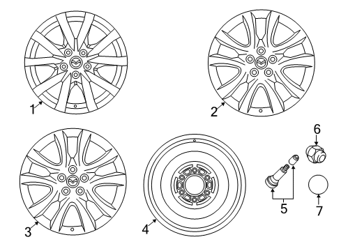 2014 Mazda 6 Wheel Covers & Trim Diagram