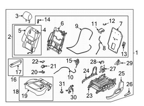2022 Mazda CX-9 Headrest Guide Diagram for BHN9-88-1G9-18