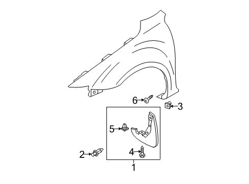 2008 Mazda 6 Exterior Trim - Fender Diagram