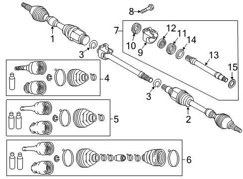 2012 Mazda 2 Drive Axles - Front Diagram