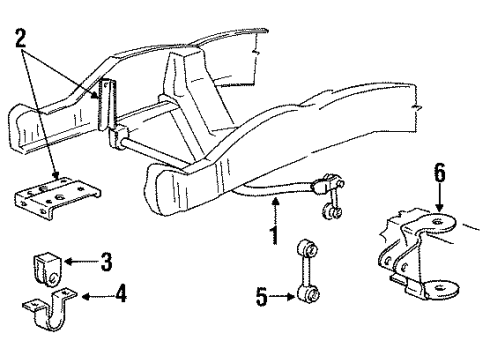 1993 Mazda Navajo Stabilizer Bar & Components Diagram