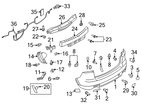 2013 Mazda CX-9 Bumper & Components - Rear Diagram 2