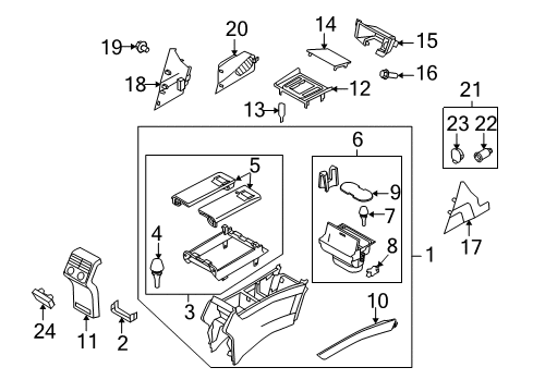 2011 Mazda CX-9 Center Console Diagram