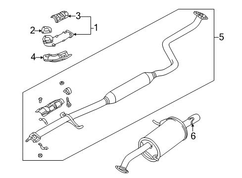 2000 Mazda Protege Exhaust Components Diagram
