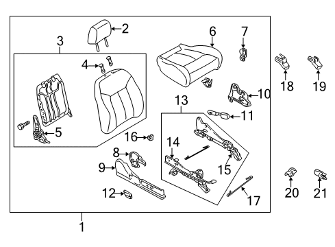 2000 Mazda Protege Front Seat Components