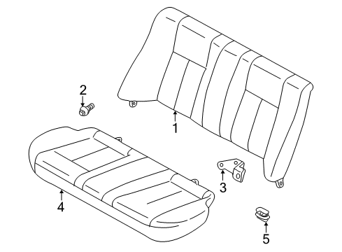 2000 Mazda Protege Rear Seat Components