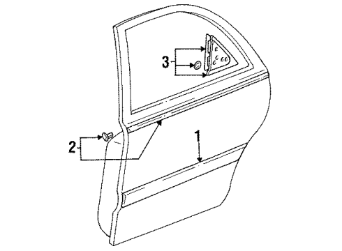1993 Mazda 626 Exterior Trim - Rear Door Diagram