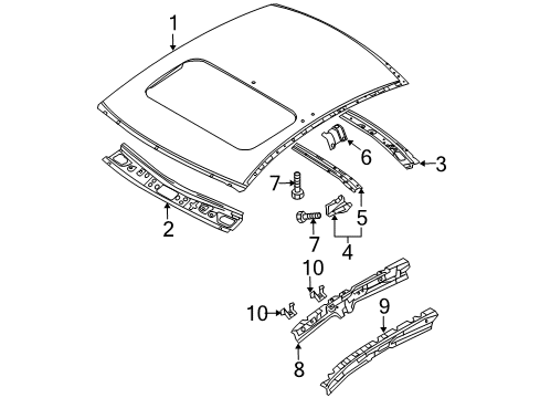 2011 Mazda 3 Roof & Components Diagram 3