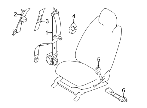 2007 Mazda CX-9 Front Seat Belts Diagram
