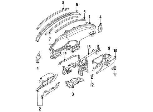 1993 Mazda MX-6 Instrument Panel Diagram