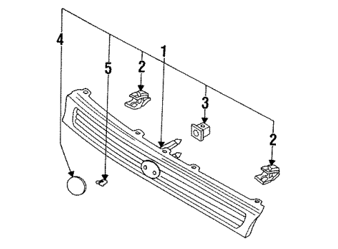 1994 Mazda 626 Grille & Components Diagram