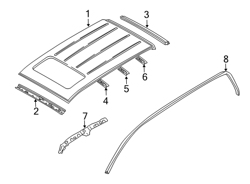 2010 Mazda Tribute Roof & Components Diagram