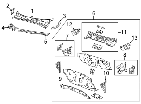 2011 Mazda Tribute Cowl Diagram
