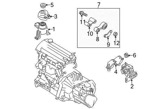 2007 Mazda 6 Engine & Trans Mounting Diagram