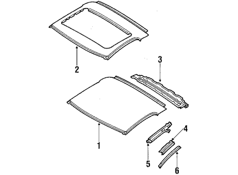 1986 Mazda RX-7 Roof & Components Diagram