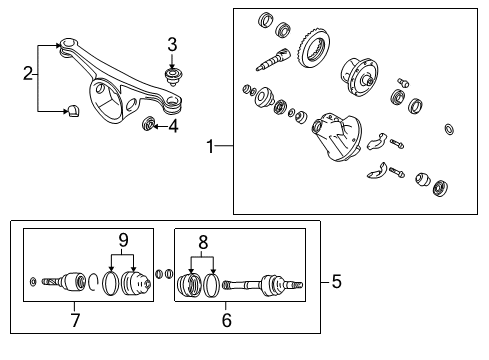 2000 Mazda Miata Axle & Differential - Rear Diagram