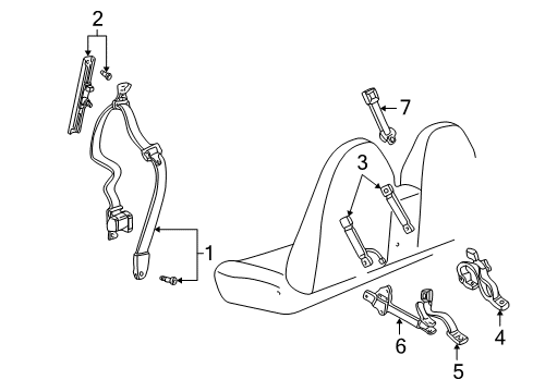 1998 Mazda B3000 Front Seat Belts Diagram 4