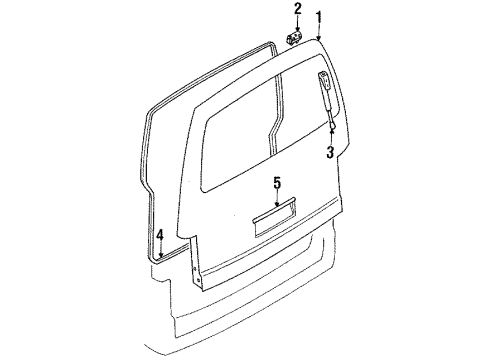 1990 Mazda MPV Gate & Hardware Diagram